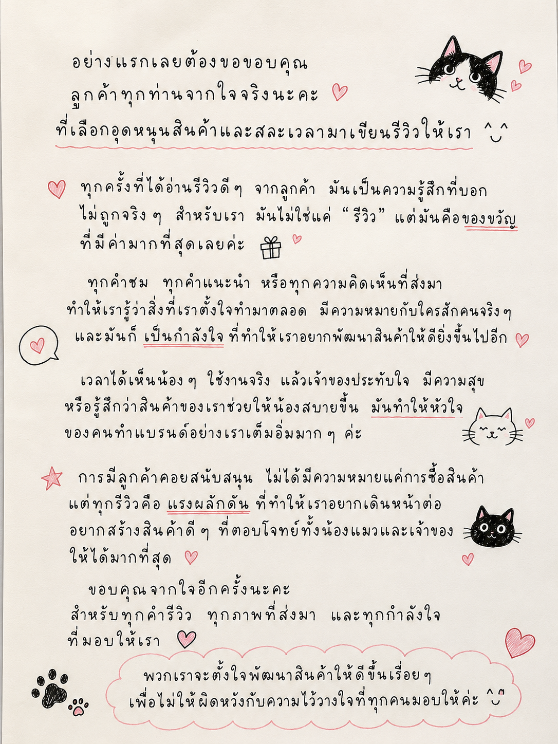 จดหมายขอบคุณลูกค้า ขอบคุณลูกค้า